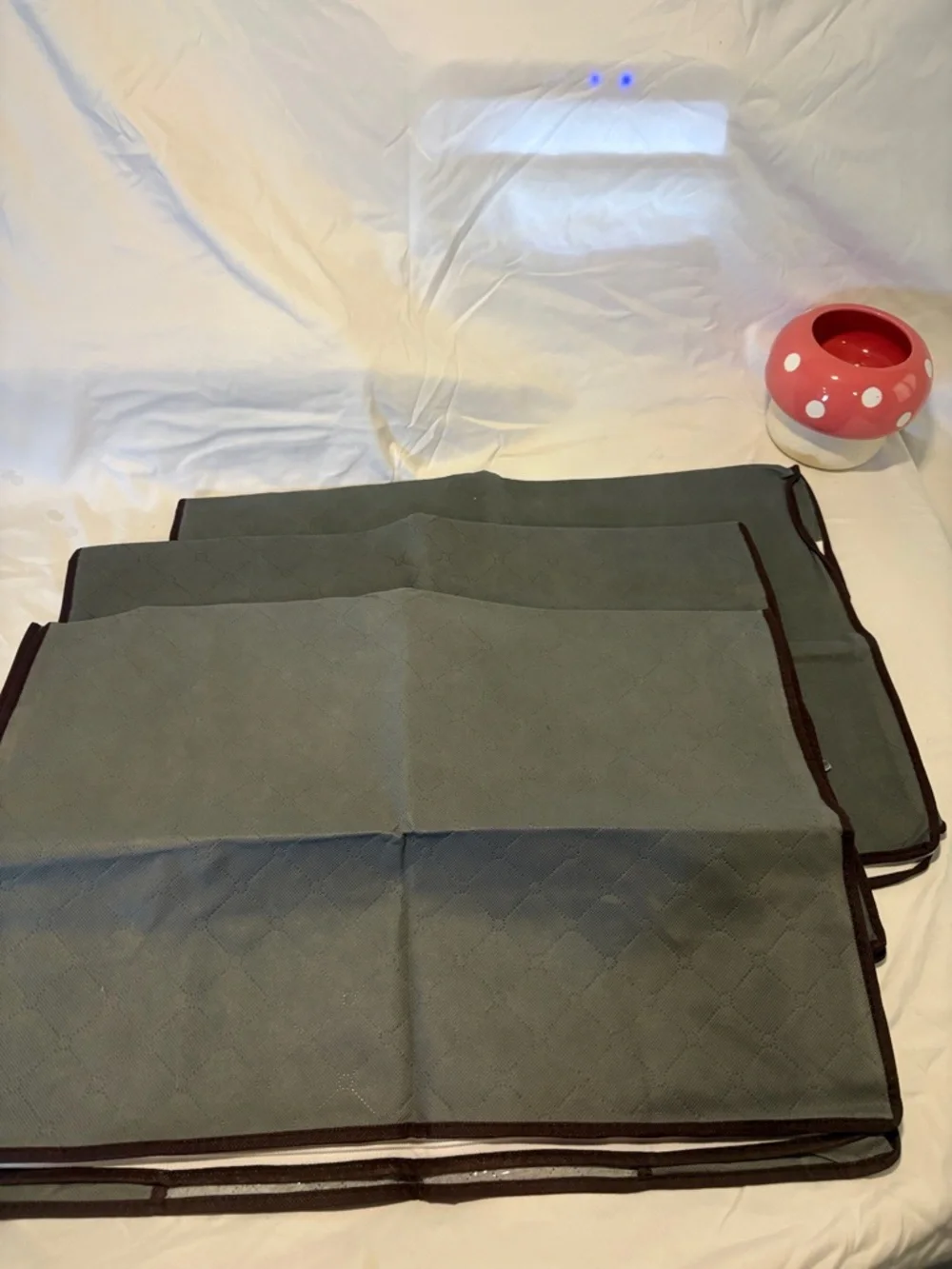 Gray storage organization bags
